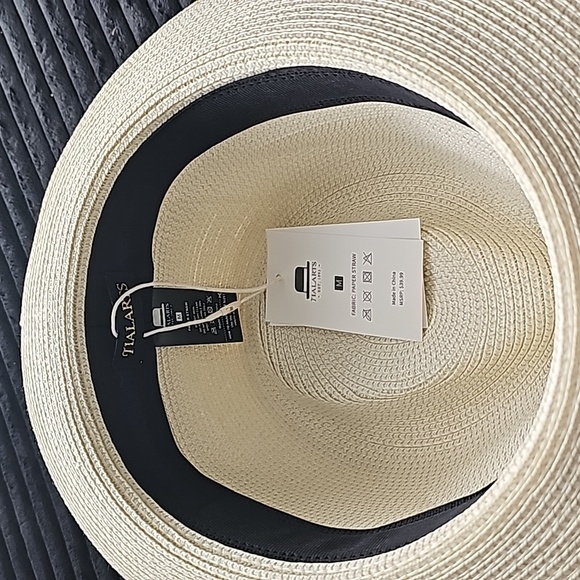 Classic summer paper straw hat size medium in cream color - Picture 6 of 7